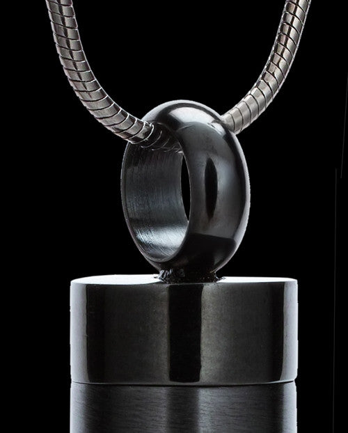 Black Follow Me Cylinder Urn Jewelry