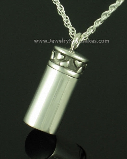 Locket Necklace Sterling Silver Love Cylinder Keepsake