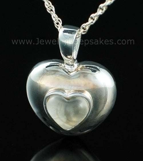 Keepsake Pendant Sterling Silver April Heart Keepsake