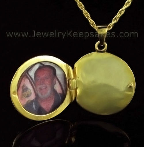 Remembrance Jewelry 14K Gold Etched Sphere Keepsake