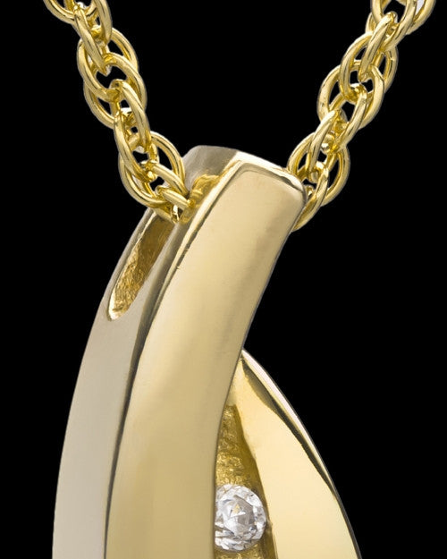 Remembrance Pendant Gold Plated Morning Leaves Keepsake