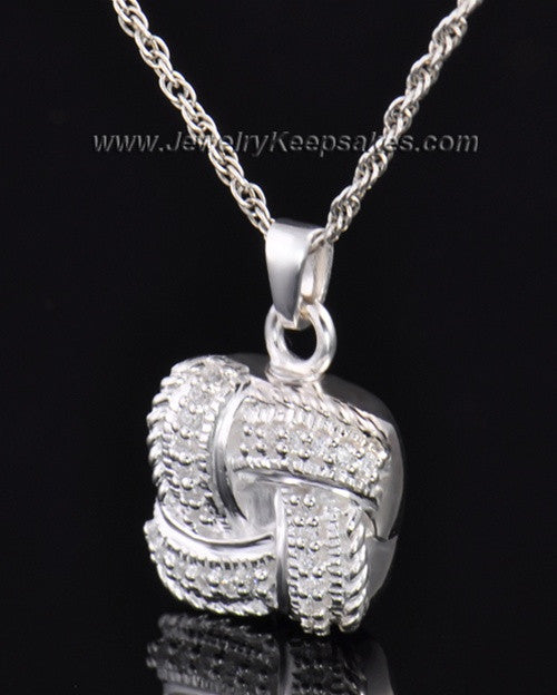 Cremation Keepsake Sterling Silver Interlace