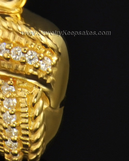 Cremation Keepsake Gold Plated Interlace