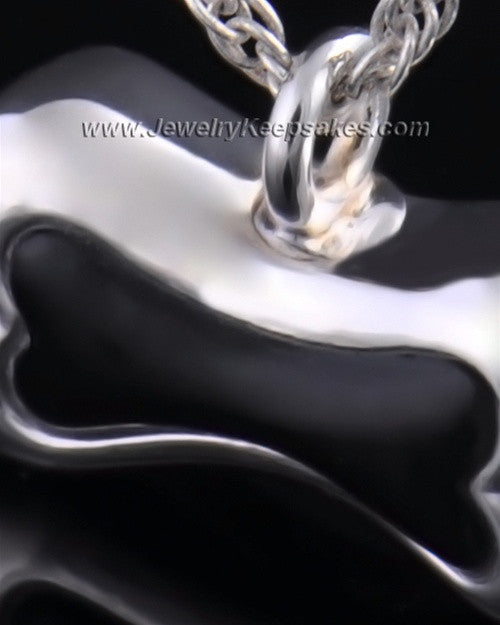 Pet Ash Urn Pendant Sterling Silver Black Bone