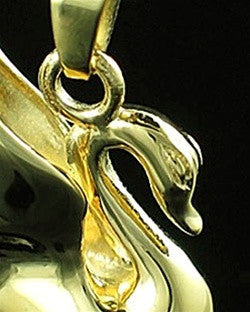 Cremation Urn Necklace 14K Gold Swan