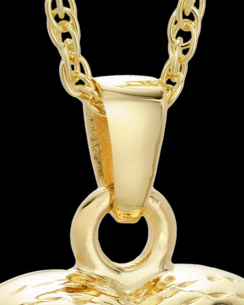 Cremation Jewelry Gold Vermeil Daisy Heart Keepsake