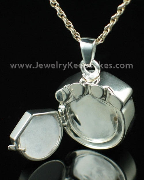 Cremation Pet Locket Sterling Silver Photo Paw Keepsake