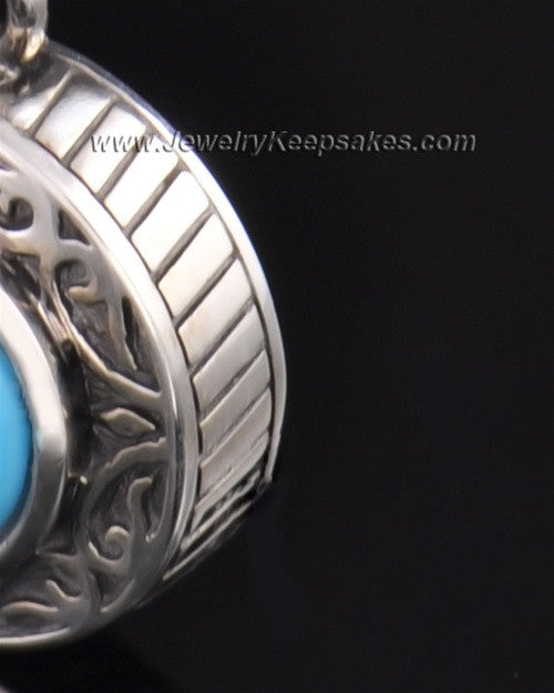 Keepsake Cremation Jewelry Sterling Silver with Turquoise