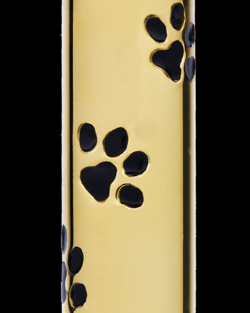 Pet Ash Pendant Gold Vermeil Paw Cylinder Keepsake