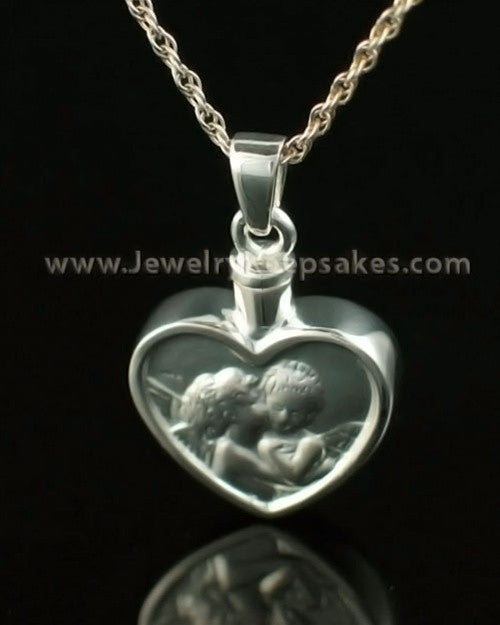 Memorial Pendant Solid 14K White Gold True Love Keepsake