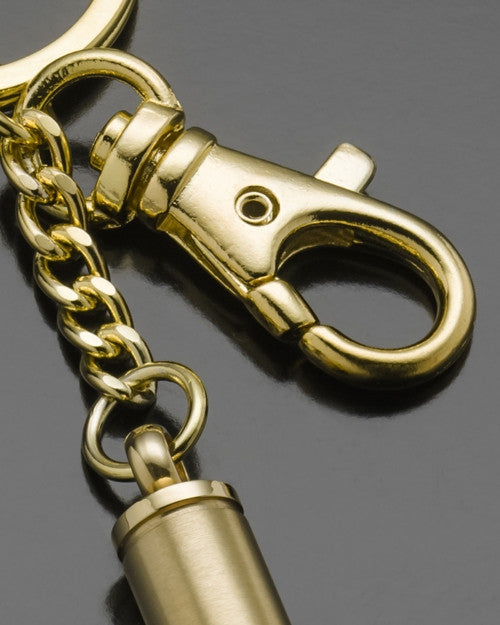 Remembrance Jewelry My 357 Magnum Bullet Urn Keychain-Gold Plated