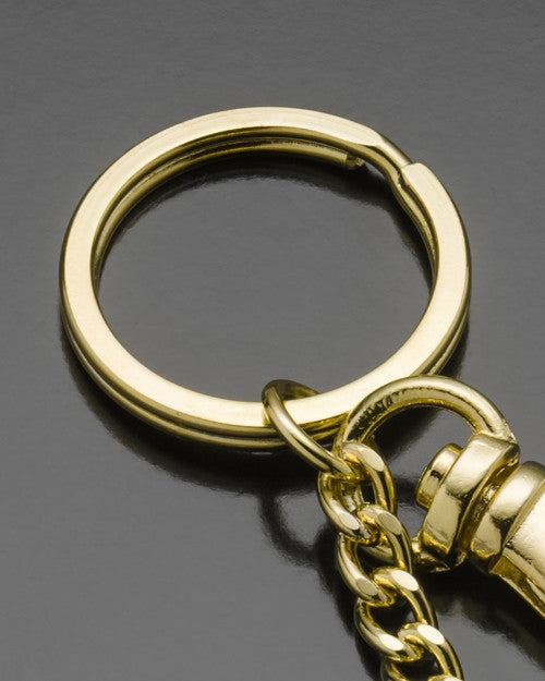 Keepsake Jewelry Gold Plated Cylinder with Cross Keychain