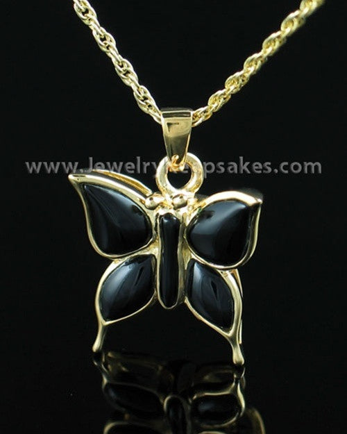 Memorial Necklace Gold Vermeil Night Butterfly Keepsake