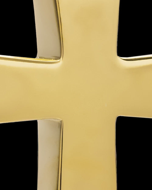 Memorial Locket Gold Vermeil Parchment Cross Keepsake