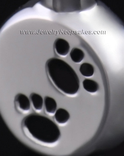 Funeral Pet Jewelry Sterling Silver Paws on Disc Keepsake