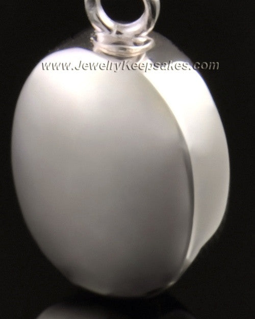 14k White Gold Funeral Jewelry Oblique Keepsake