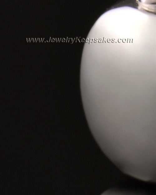 14k White Gold Funeral Jewelry Oblique Keepsake