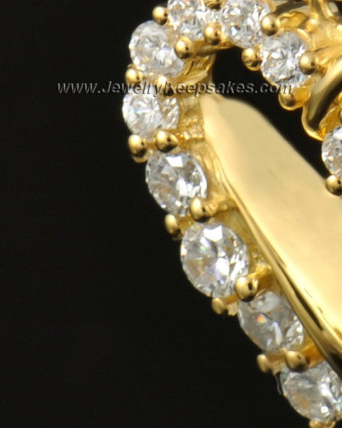 Cremation Urn Pendant 14K Gold Glimmer Heart