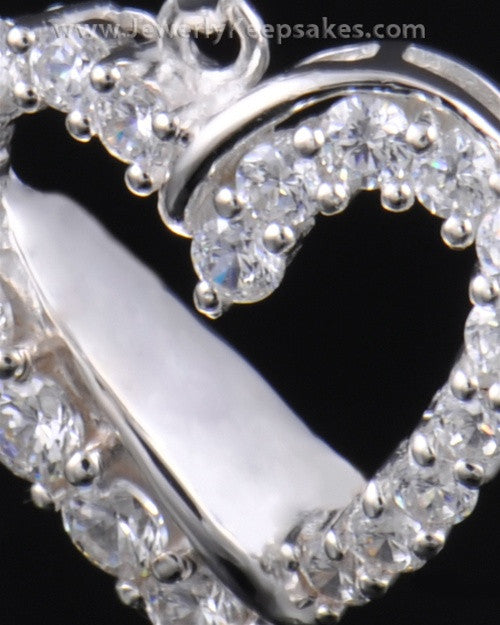 Cremation Urn Pendant Sterling Silver Glimmer Heart