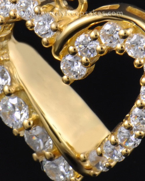 Cremation Urn Pendant Gold Plated Glimmer Heart