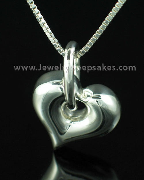 Necklace Urn Sterling Silver Dangle Heart