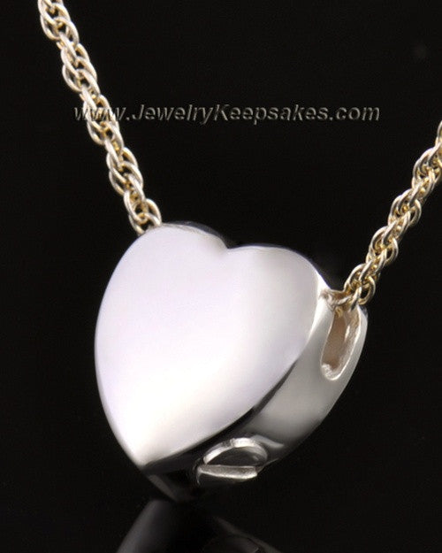 14k White Gold Remembrance Pendant Commitment Heart - Engravable