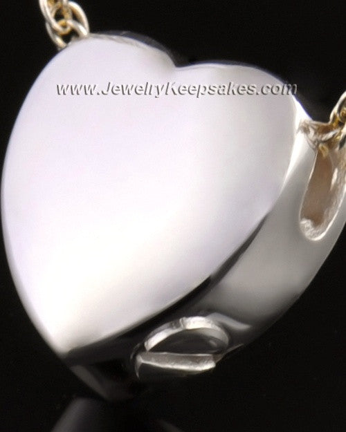 14k White Gold Remembrance Pendant Commitment Heart - Engravable