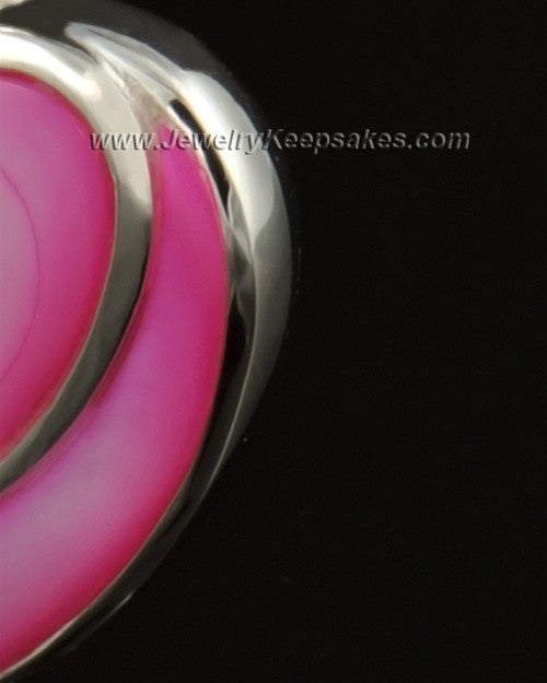 Cremation Locket 14k White Gold Burgundy Heart-Engravable