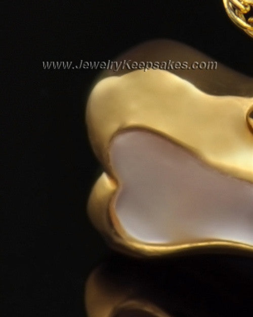 Pet Memorial Pendant Milky Bone - Gold Plated - Engravable