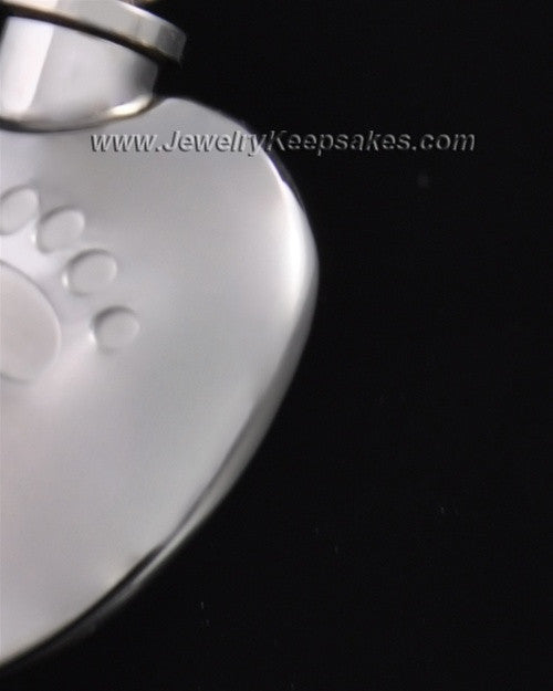 Pet Necklace Urn Stainless Steel Little Paws Heart