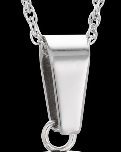 Pet Necklace Urn Stainless Steel and Black Little Paws Heart