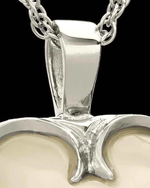 Remembrance Pendant 14k White Gold Winged Heart Keepsake