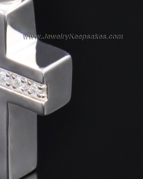 Memorial Jewelry Sterling Silver Dazzling Cross Keepsake