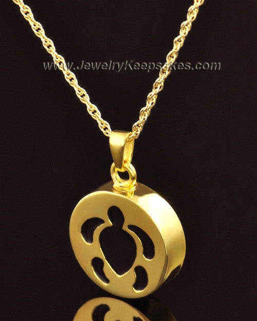 14k Gold Cremation Pendant Aquatic Keepsake