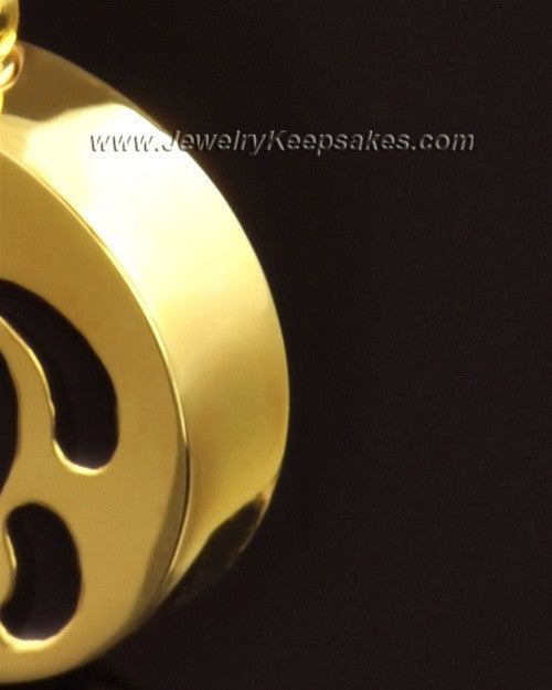 14k Gold Cremation Pendant Aquatic Keepsake