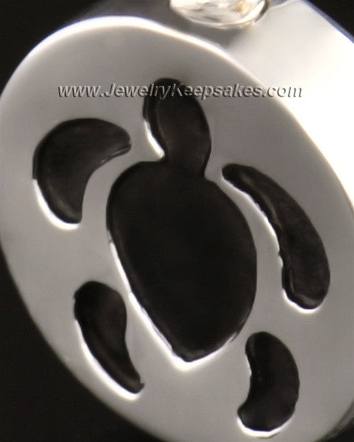 14k White Gold Cremation Pendant Aquatic Keepsake