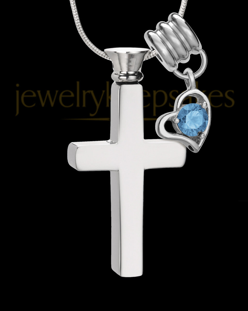 Stainless Cremains Locket December Memorable Cross - Eternity Collection