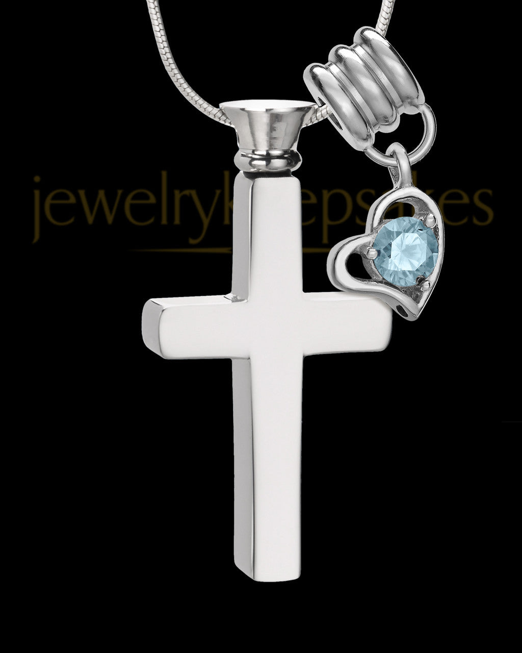 Stainless Cremains Locket March Memorable Cross - Eternity Collection