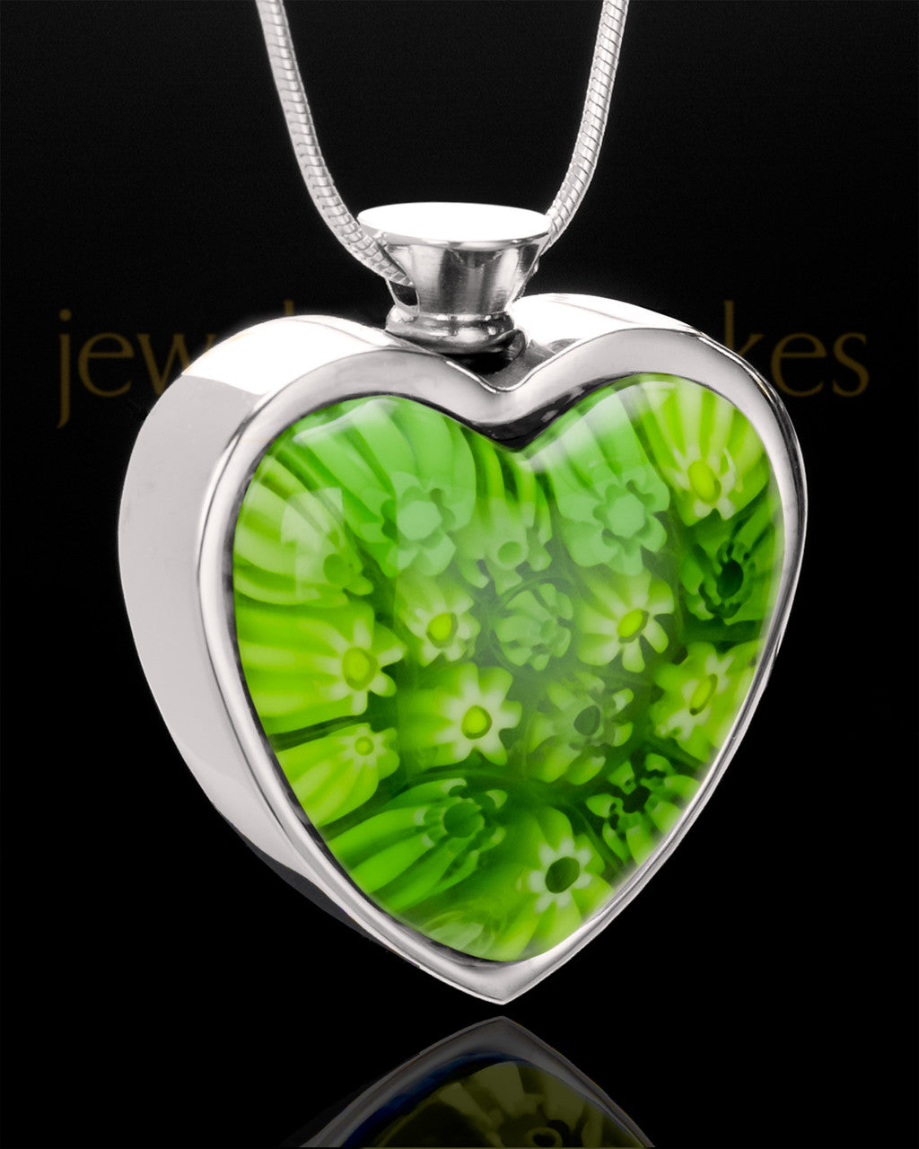 Stainless Steel Jade Meadows Heart Keepsake Jewelry
