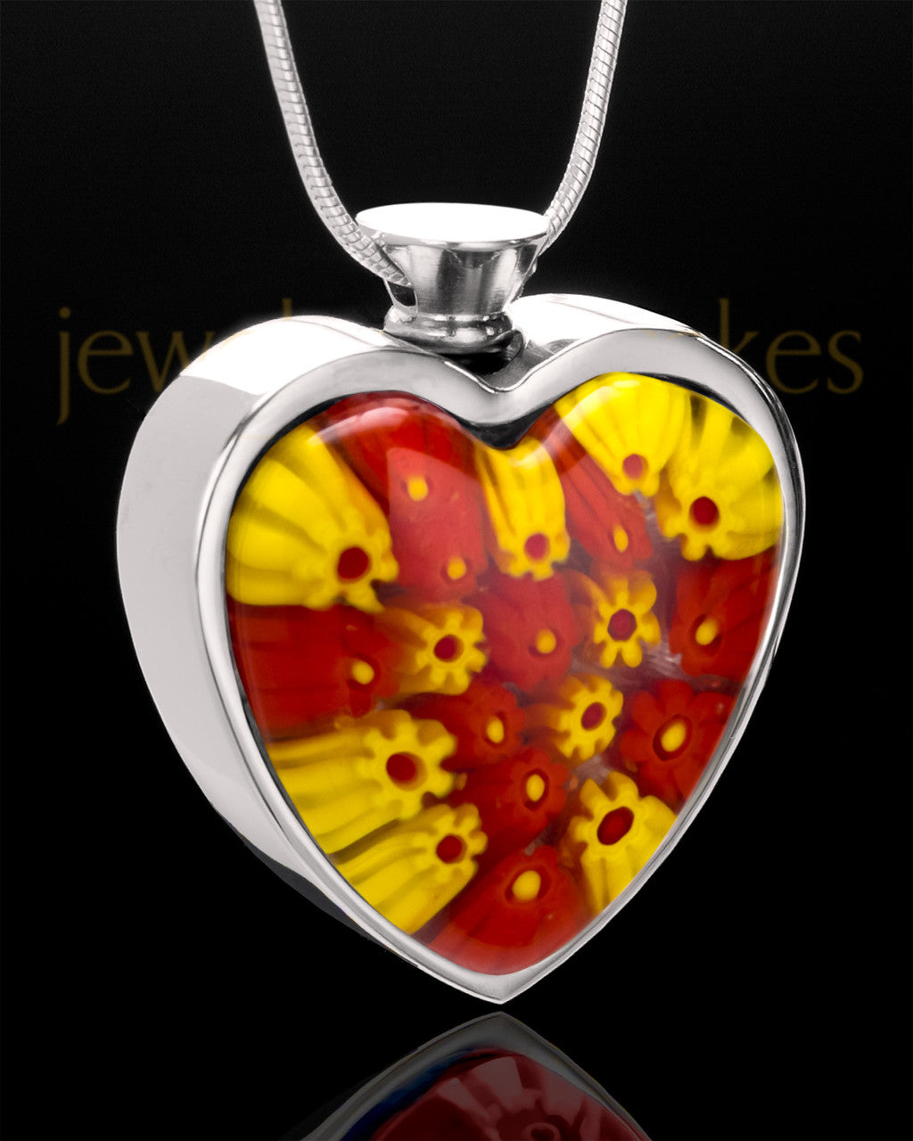 Stainless Sunkissed Morning Glory Heart Keepsake Jewelry