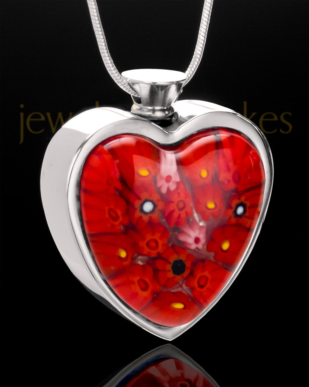 Stainless Steel Eternal Fire Heart Keepsake Jewelry