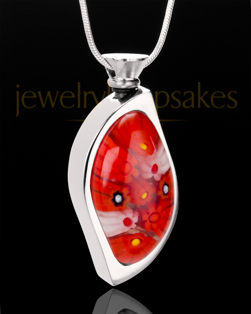 Stainless Steel Crimson Leaves Keepsake Pendant