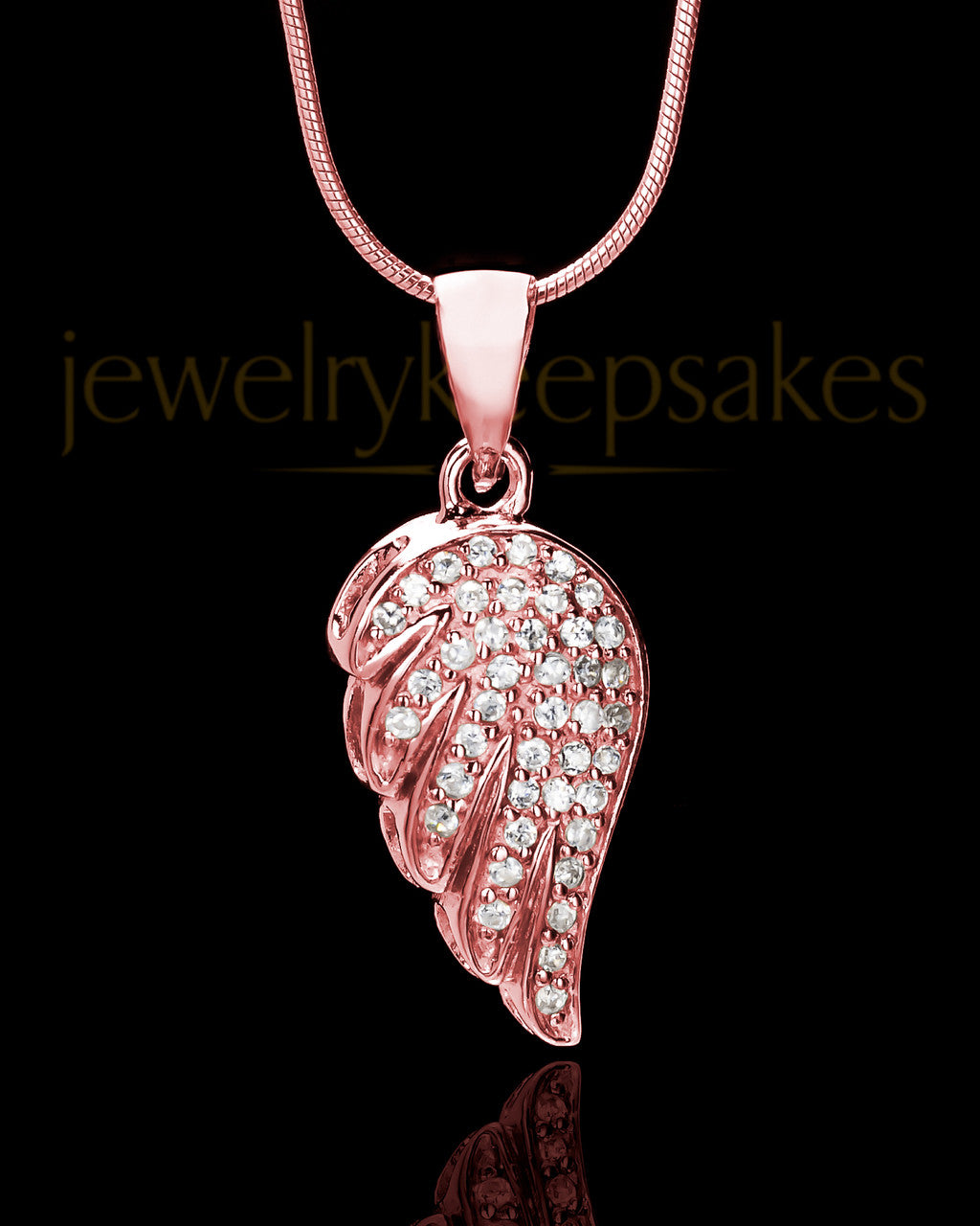 Rose Gold Soaring Spirit Cremation Urn Pendant