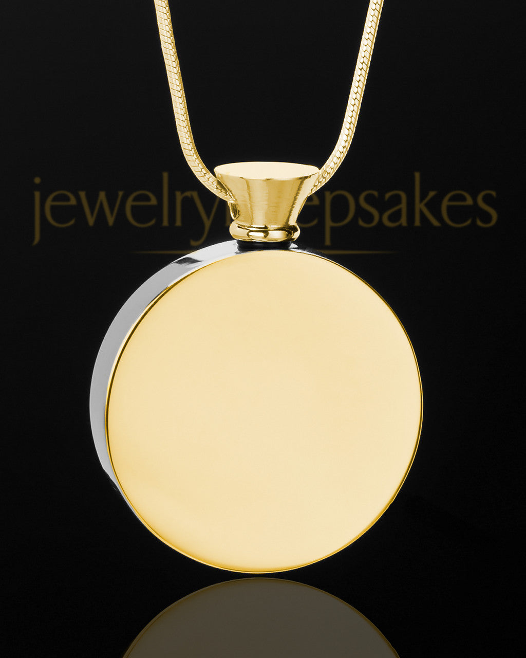 Gold Plated Stainless Abounding Circle Cremation Keepsake