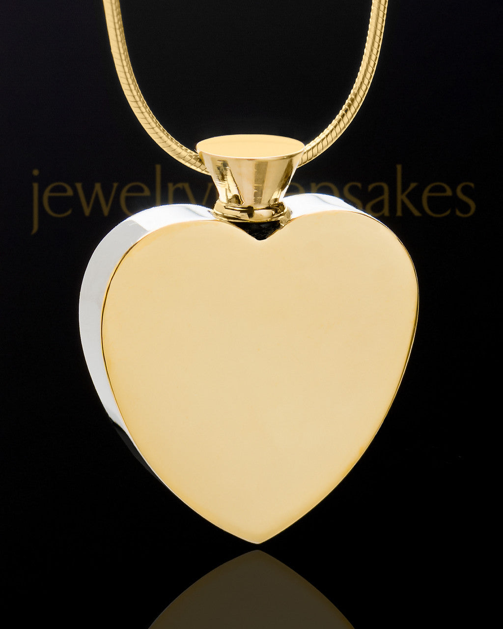 Gold Stainless Enamored Heart Memorial Jewelry