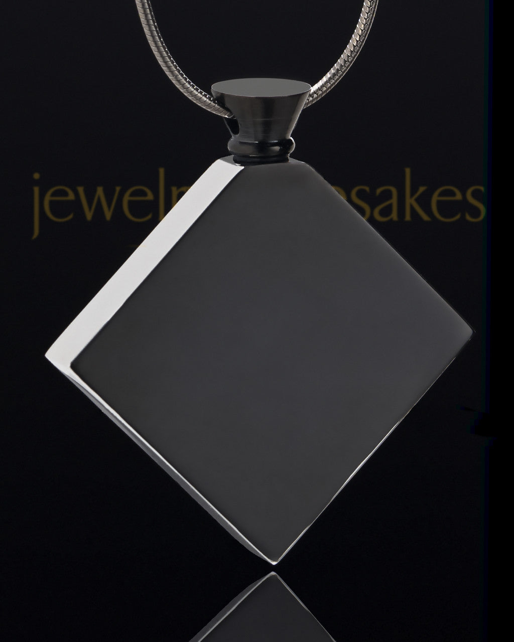 Stainless Black Beloved Diamond Cremation Keepsake