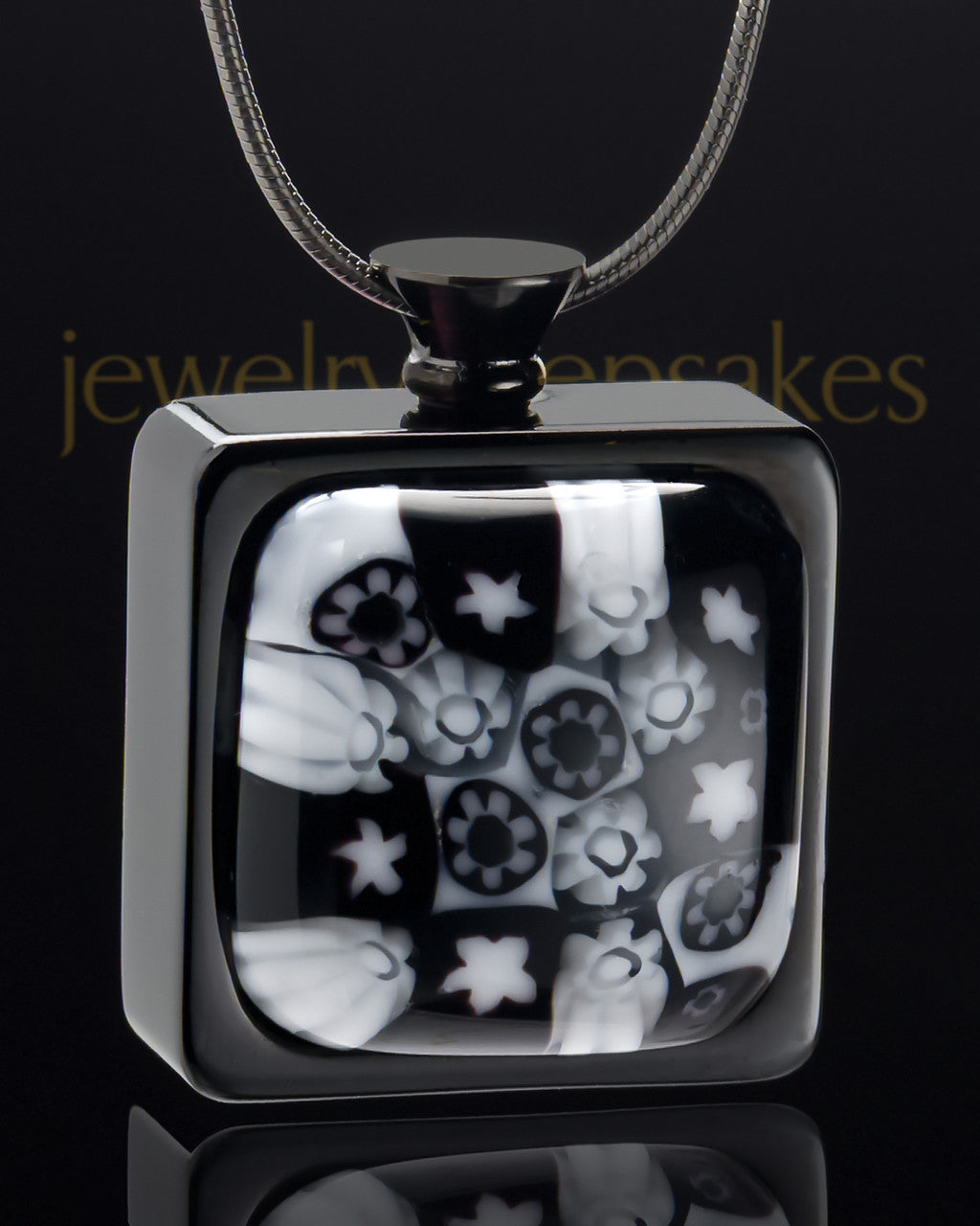 Black Plated Stainless Ebony Magic Keepsake Pendant