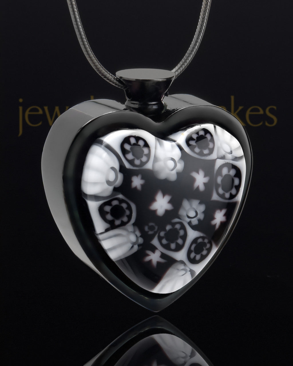 Black Plated Stainless Heavens Destiny Heart Keepsake Jewelry