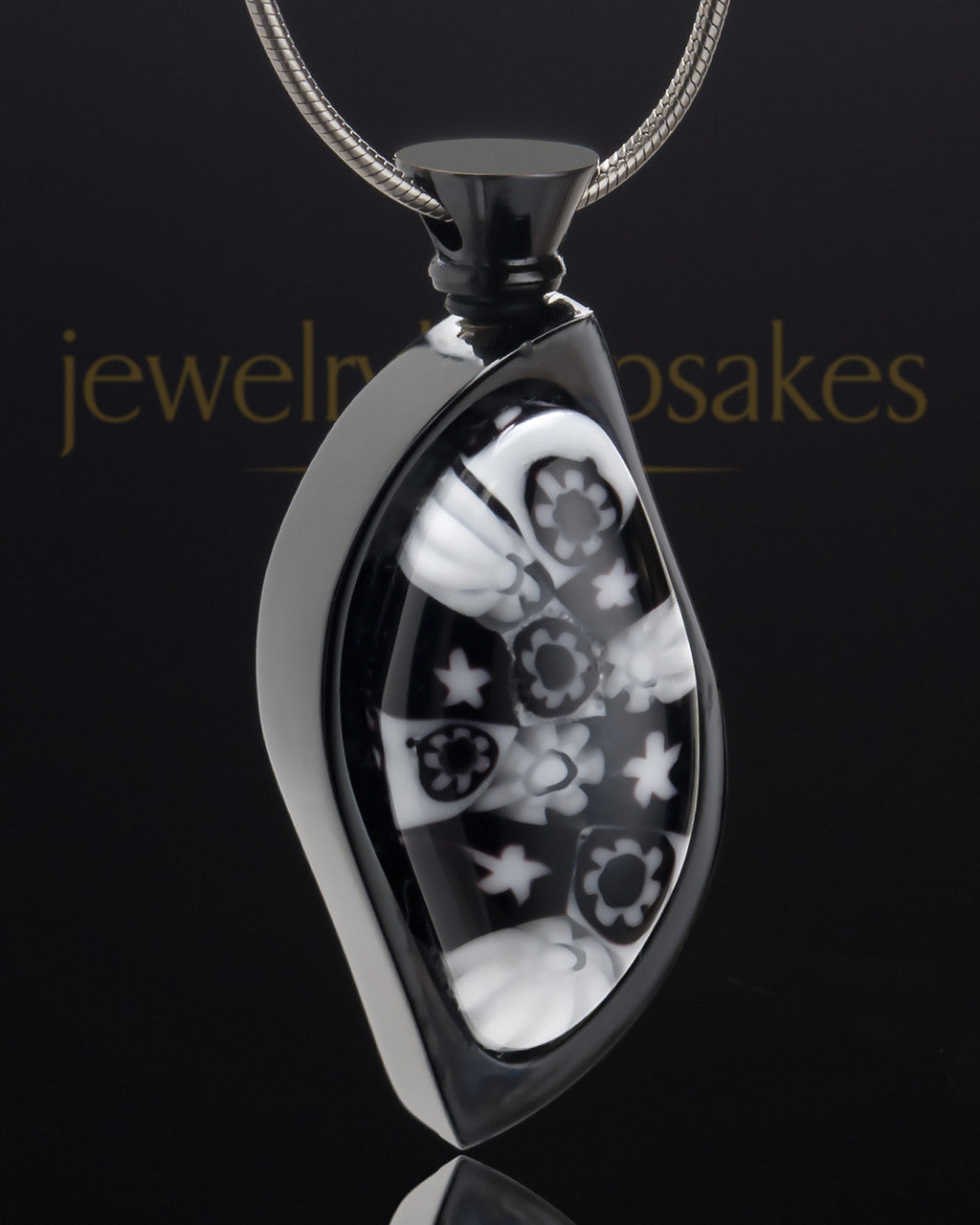 Black Plated Stainless Elegant Evening Keepsake Pendant