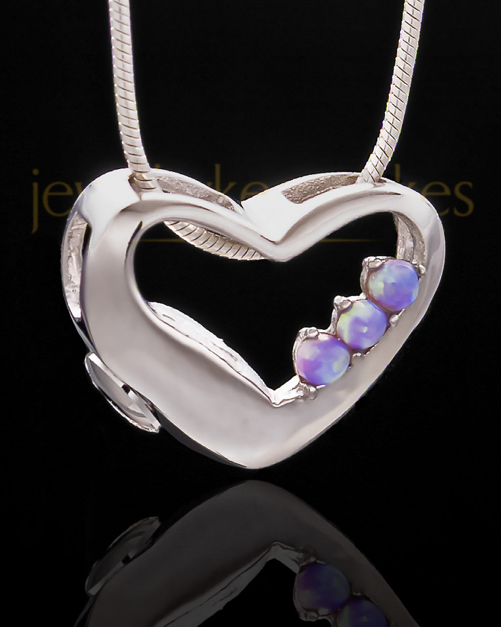 Silver Plated Receptive Heart Cremation Urn Pendant